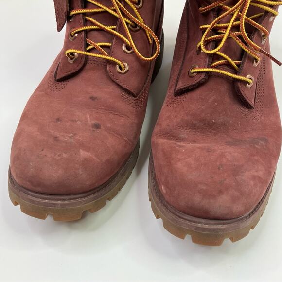Timberland Men's Waterproof Burgundy Tan Leather Boots Primaloft Size 10.5M - Picture 4 of 15